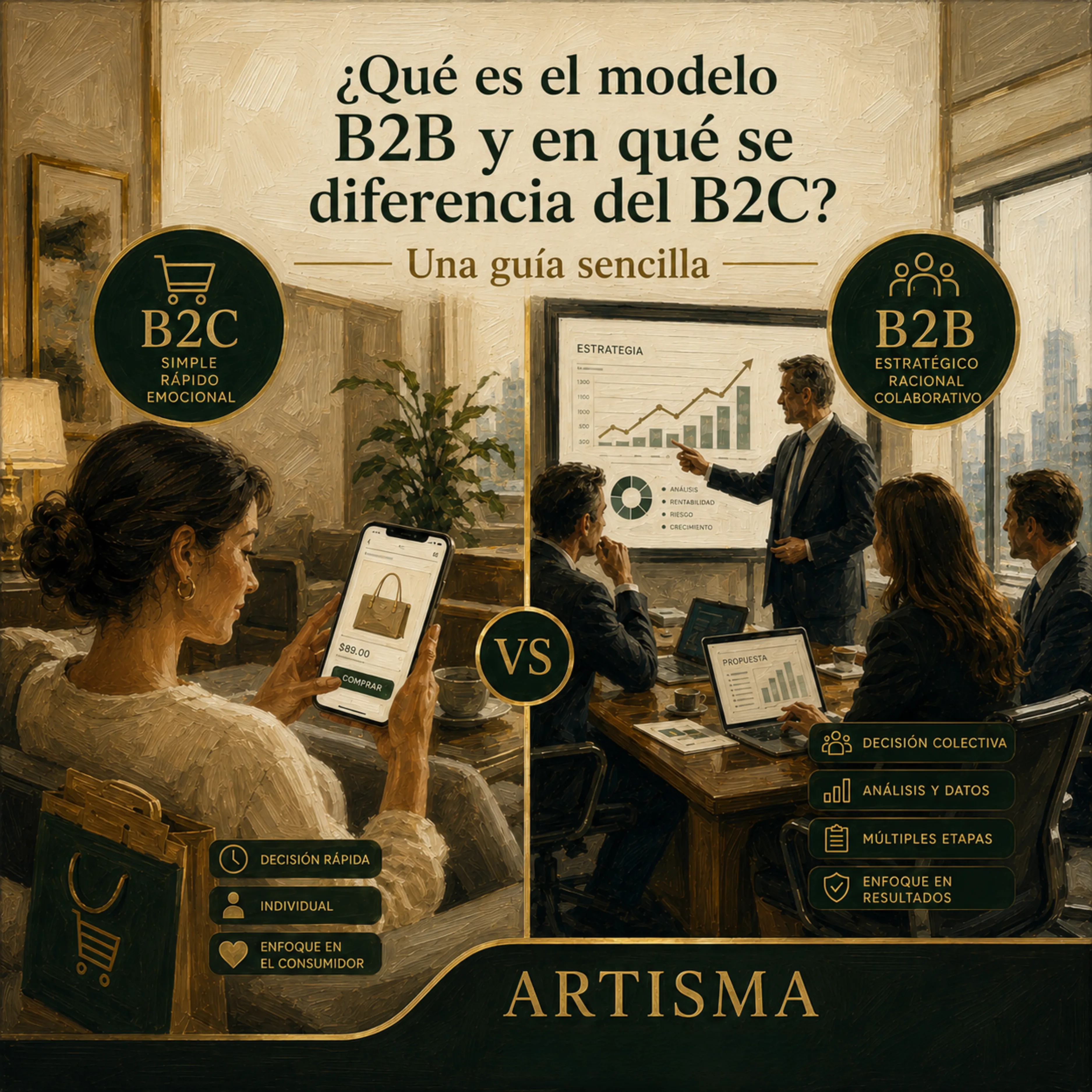 ¿Qué es el modelo B2B y en qué se diferencia del B2C?